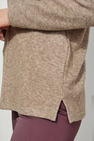 Бежевый джемпер с защипом и боковыми разрезами Femme & Devur 30609 1.31F(170) - фото 4