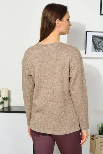 Бежевый джемпер с защипом и боковыми разрезами Femme & Devur 30609 1.31F(170) - фото 3