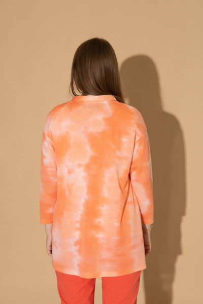 Кардиган на каждый день оранжевый из вискозы и трикотажа Femme & Devur 30554 1.10BF(170) - фото 3