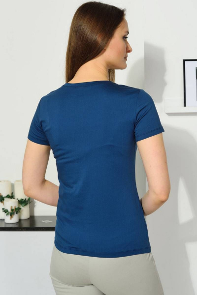 Базовый джемпер из хлопка с коротким рукавом Femme & Devur 30246 1.23F(170) - фото 3
