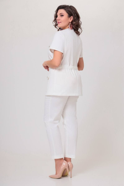 Брюки, жилет, топ Swallow 543 белый+пудра - фото 3