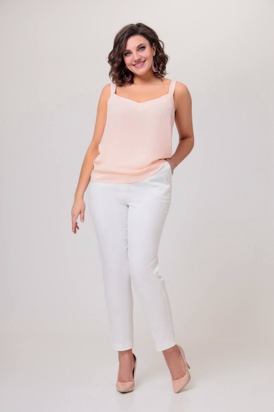 Брюки, жилет, топ Swallow 543 белый+пудра - фото 5