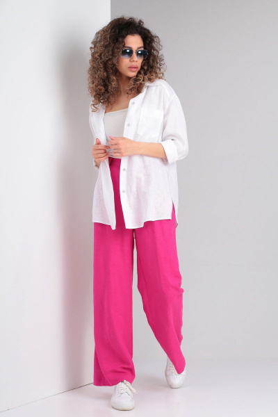 Брюки, рубашка DOGGI 2819/1 фуксия+белый - фото 9
