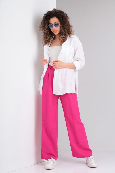 Брюки, рубашка DOGGI 2819/1 фуксия+белый - фото 8