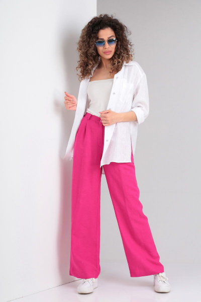 Брюки, рубашка DOGGI 2819/1 фуксия+белый - фото 7
