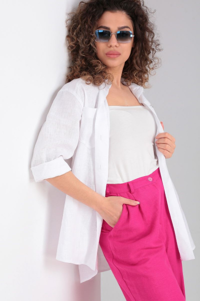 Брюки, рубашка DOGGI 2819/1 фуксия+белый - фото 2