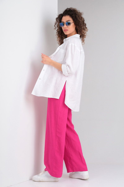Брюки, рубашка DOGGI 2819/1 фуксия+белый - фото 5