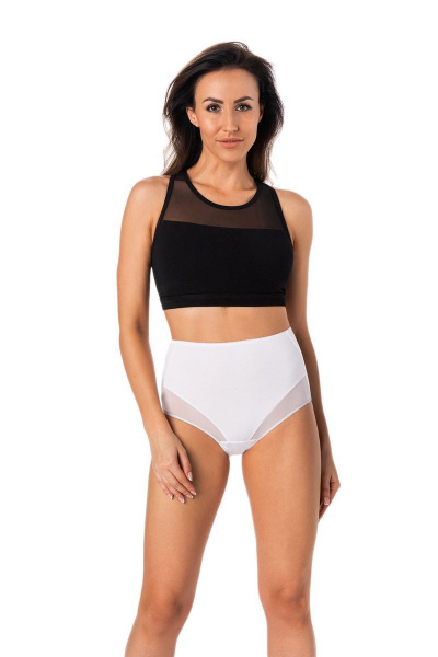 Трусы-слип с широкой резинкой и фигурными вставками Teyli 1123 белый - фото 1