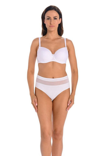 Трусы-слип с широким бочком из эластичного трикотажа и кружева Teyli 1126 белый - фото 1