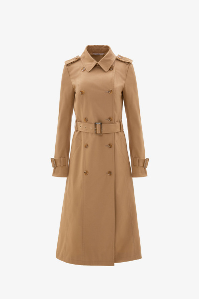 Бежевый плащ из текстиля и хлопка для каждого дня Elema 2-10687-2-164 верблюд - фото 1