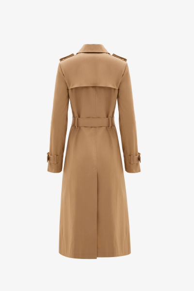 Бежевый плащ из текстиля и хлопка для каждого дня Elema 2-10687-2-164 верблюд - фото 3