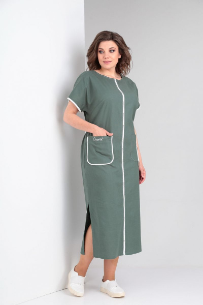 Платье Диомант 1791 зелень - фото 5