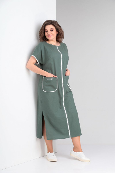 Платье Диомант 1791 зелень - фото 3