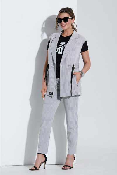 Блуза, брюки, жакет Lissana 4499 серо-лавандовый - фото 8