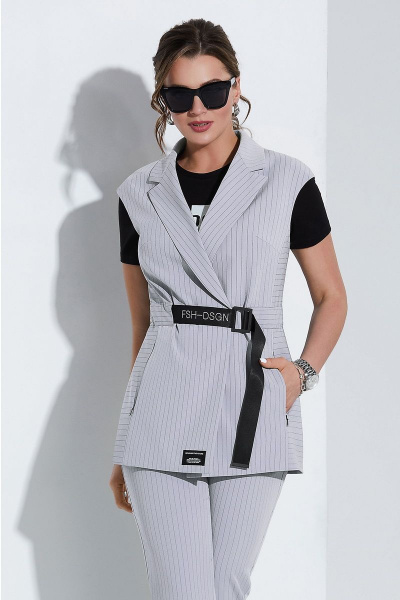 Блуза, брюки, жакет Lissana 4499 серо-лавандовый - фото 2