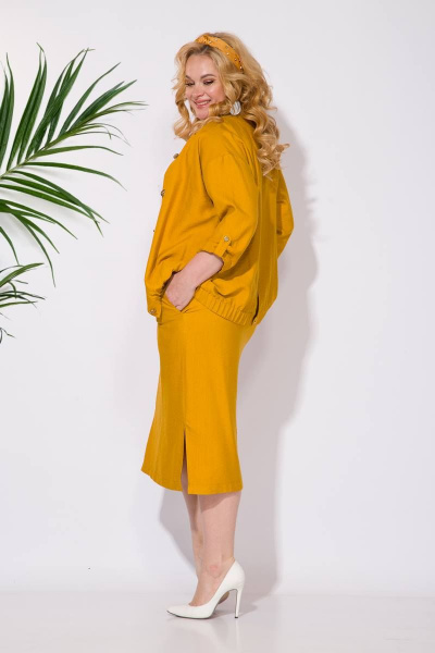 Бомбер, топ, юбка Liliana 1073 шафран - фото 5