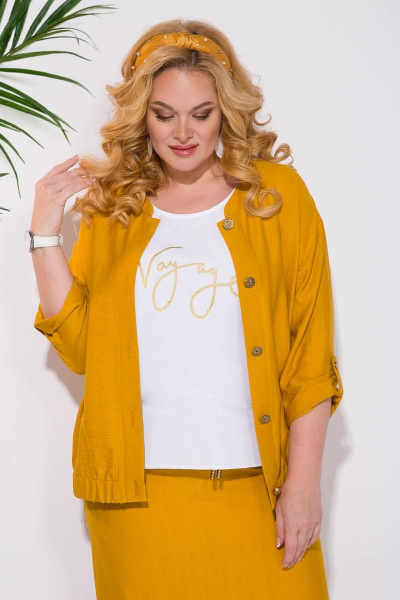 Бомбер, топ, юбка Liliana 1073 шафран - фото 3