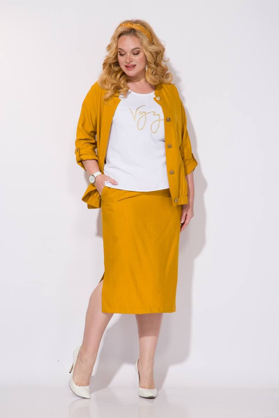Бомбер, топ, юбка Liliana 1073 шафран - фото 2