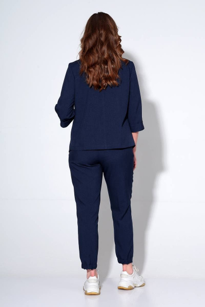 Брюки, жакет, майка Liona Style 755 темно-синий/белый - фото 4