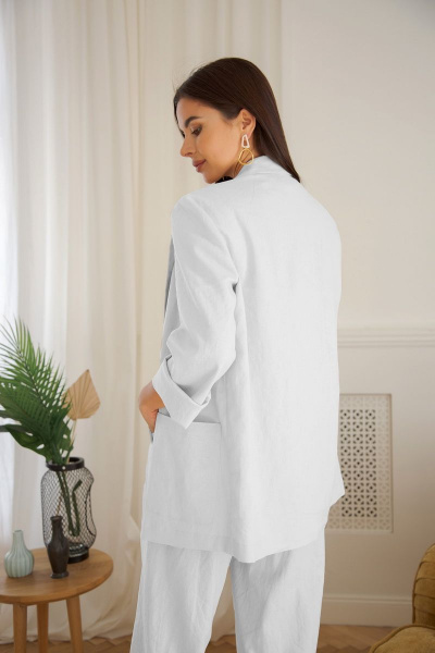 Брюки, жакет, топ LadisLine 1445 белый - фото 3