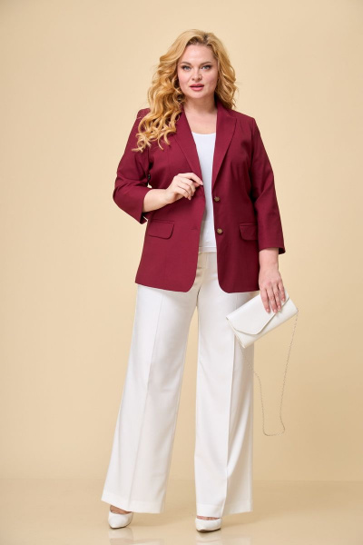 Жакет БелЭльСтиль 203-1 10 22 бордо - фото 4