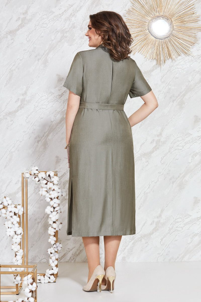 Платье из джинса с эффектом и эффектным декором Mira Fashion 5096-2 - фото 3