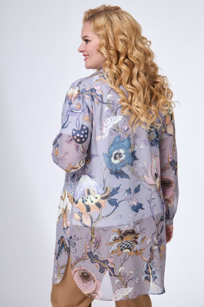 Легкая летняя блуза с цветочным принтом и футболка комплект Angelina & Сo 721 - фото 2