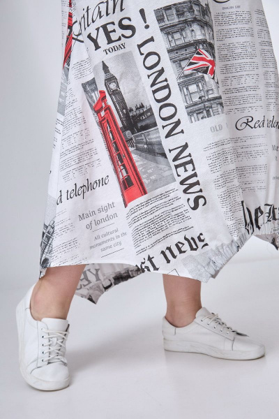 Платье спортивного стиля с принтованной хлопковой тканью Angelina & Сompany 727 - фото 6