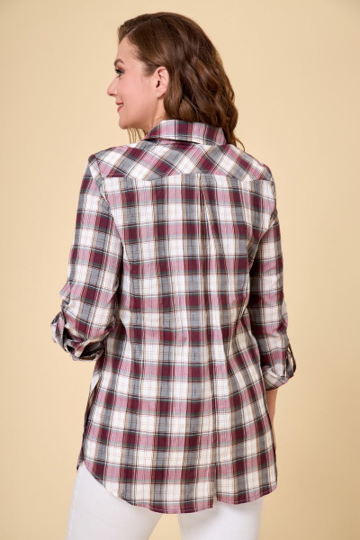 Туника DaLi 2590 бордо-клетка - фото 3