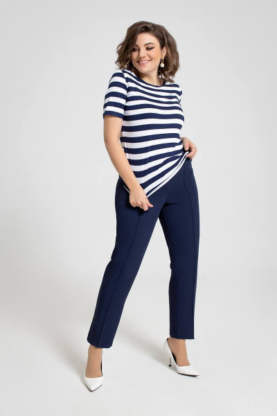 Блуза, брюки, жакет JeRusi 2201 синий - фото 5