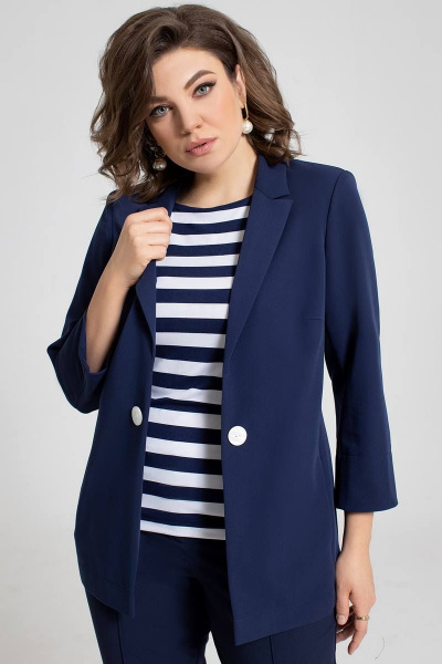 Блуза, брюки, жакет JeRusi 2201 синий - фото 3