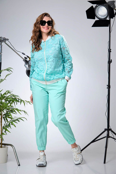 Брюки, жакет Anastasia 828 мята - фото 1