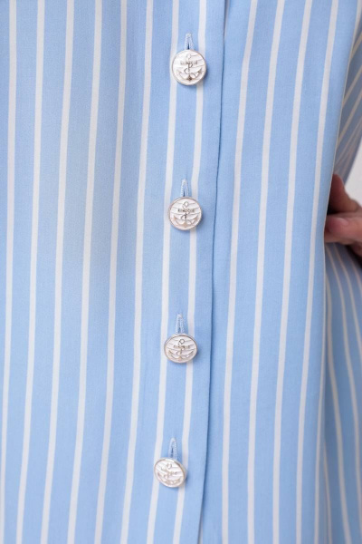 Блуза Swallow 552 бело-голубая_полоса - фото 5