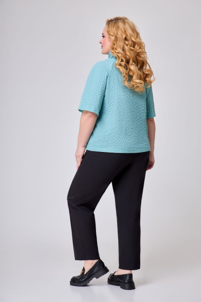 Летний жакет из текстиля с длиной 60 см DaLi 4474 мята - фото 2