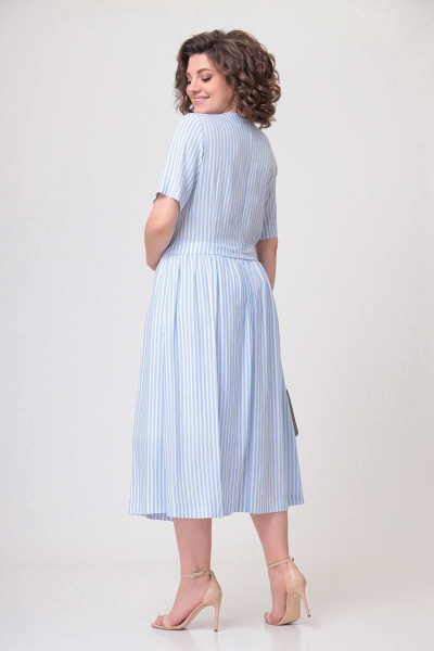 Платье Swallow 548 бело-голубая_полоска - фото 8