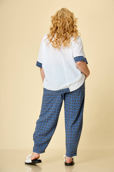 Летний комплект из текстильных блузки и широких брюкт TrikoTex Stil Л1915 /6 - фото 5