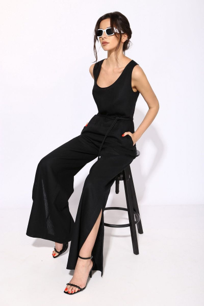 Комбинезон летний приталенный из льна с карманами SILVERSPICE S-5208 - фото 6