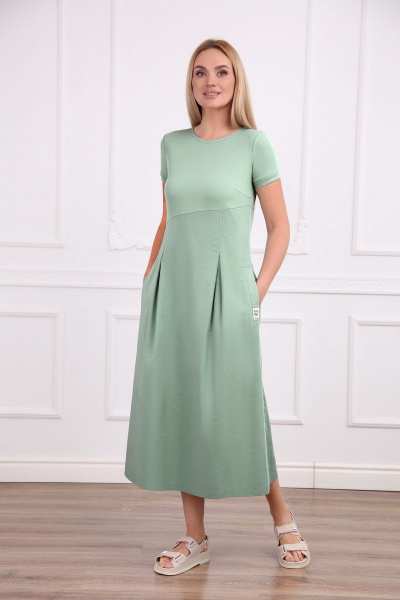 Прямое платье из комбинированных тканей, летнее Azzara 816/1 - фото 1