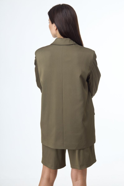 Жакет из вискозы с функциональными карманами и классическим кройом Anelli 1083.1 хаки - фото 2