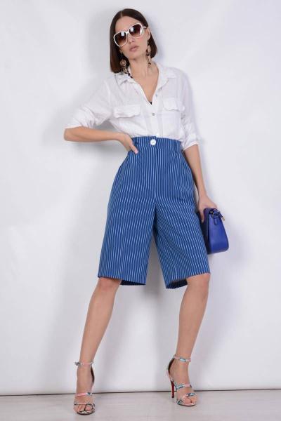 Шорты PATRICIA by La Cafe F15204-1 синий,белый - фото 3