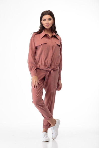 Демисезонные брюки из текстиля с боковыми карманами Anelli 875.2 терракот - фото 5