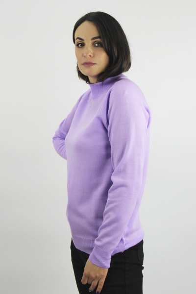 Демисезонный вязаный женский свитер с воротником-стойкой Полесье С3316-15 5С1754-Д43 158,164 сиреневый_туман - фото 3