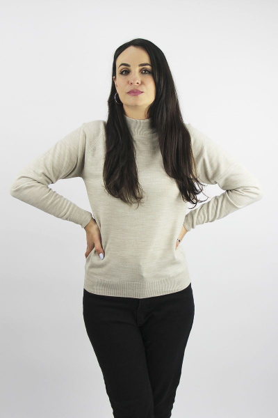 Демисезонный прямой свитер реглан с воротником-стойкой Полесье С3316-15 5С1754-Д43 170,176 топленое_молоко - фото 3