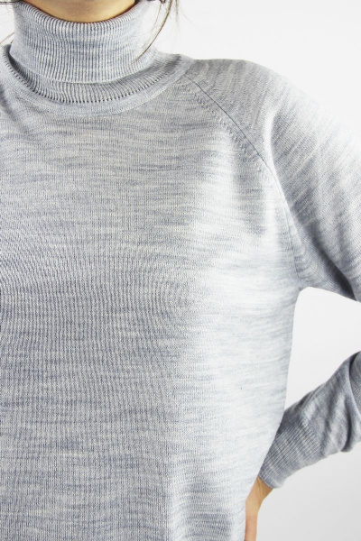 Демисезонный прямой свитер реглан с высоким воротником и ластиком Полесье С3433-17 7С1582-Д43 170,176 сумерки - фото 4