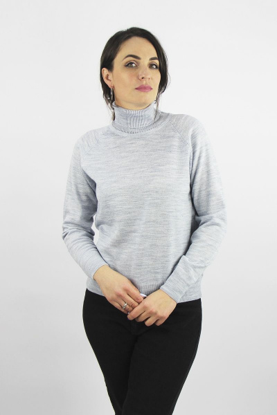Демисезонный прямой свитер реглан с высоким воротником и ластиком Полесье С3433-17 7С1582-Д43 170,176 сумерки - фото 3