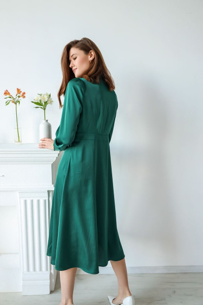 Зеленое платье летнее из текстиля для повседневных и нарядных случаев AURA otd 3082 зеленый - фото 4