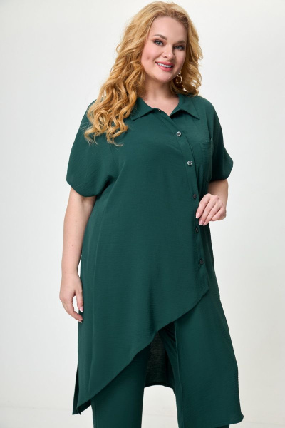 Асимметричная туника и зауженные брюки из вискозы Anelli 1239 лесная_фея - фото 3