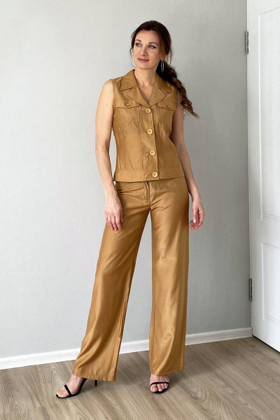 Брюки, жилет Art Oliya 37-1 горчичный - фото 2