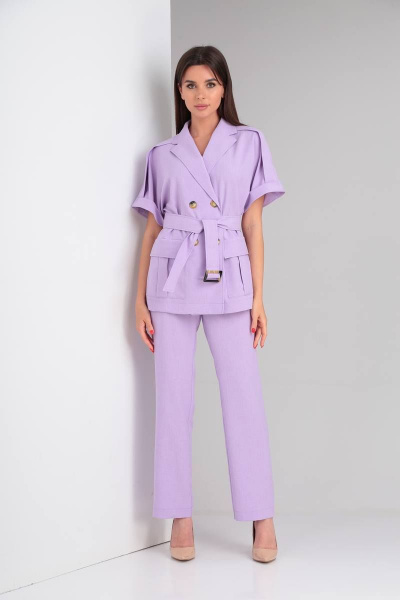 Брюки, жакет Vilena 820 сирень - фото 1
