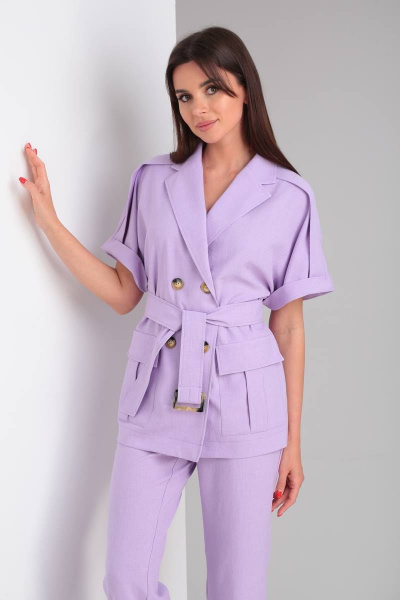 Брюки, жакет Vilena 820 сирень - фото 4